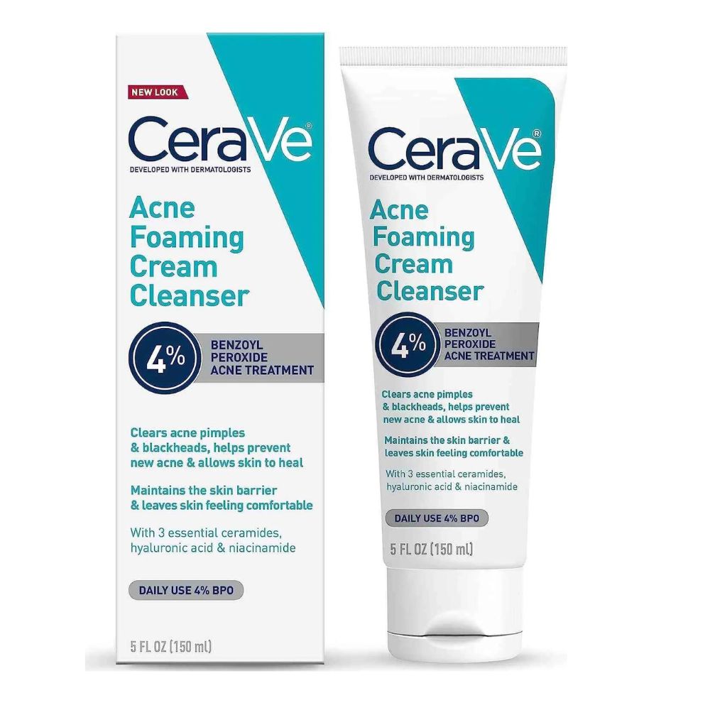 CeraVe Acne Foaming Cream Cleanser 4% Benzoyl Peroxide 150ml Clear Complexion!